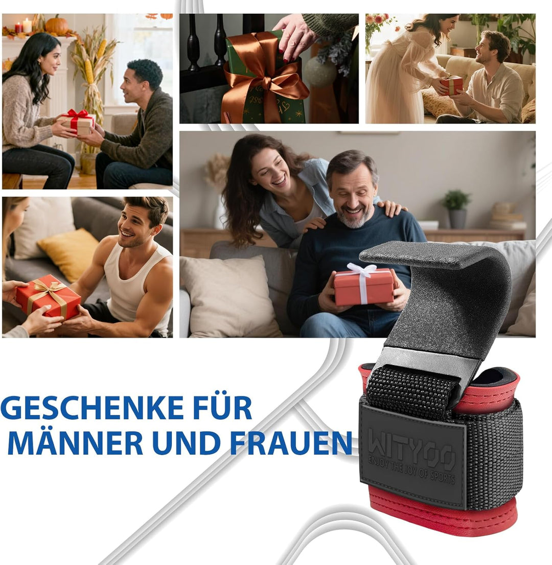 Zughilfen Haken Krafttraining, Fitness Powerlifting Weight Lifting Hook, Lifting Straps für Männer &