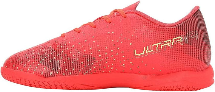 PUMA Unisex Kinder Ultra Play It Jr Soccer Shoe 28 EU Fiery Coral Fizzy Light Puma Black, 28 EU Fier