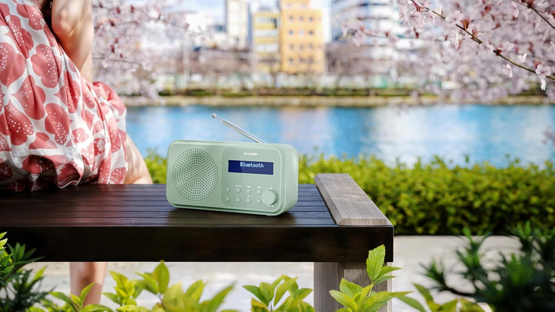 SHARP DR-P420 Portables Digitalradio (DAB/DAB+/FM mit RDS, USB, Bluetooth 5.3, 3,5mm Klinke Wecker-F