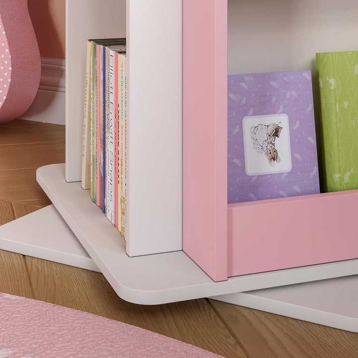 [en.casa] Drehbares Bücherregal für Kinder Vipsali Spielzeugregal in Hausoptik Drehregal mit Aufbewa