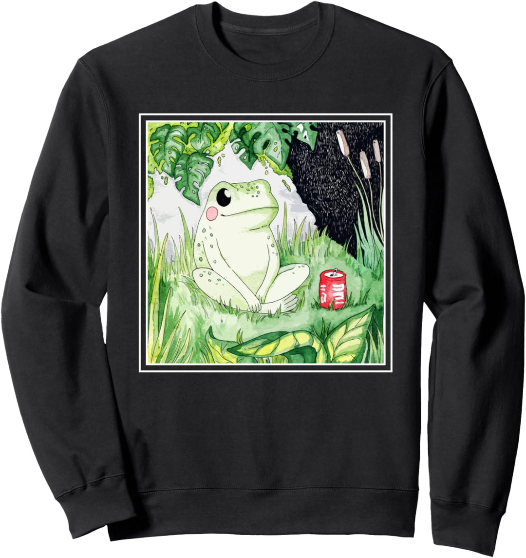 Frosch mit Softdrink aesthetic Kawaii Sweatshirt