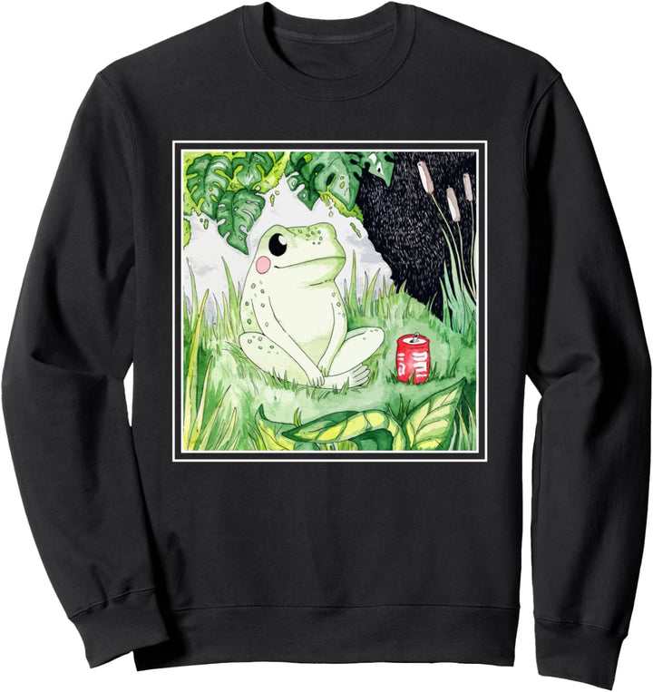 Frosch mit Softdrink aesthetic Kawaii Sweatshirt