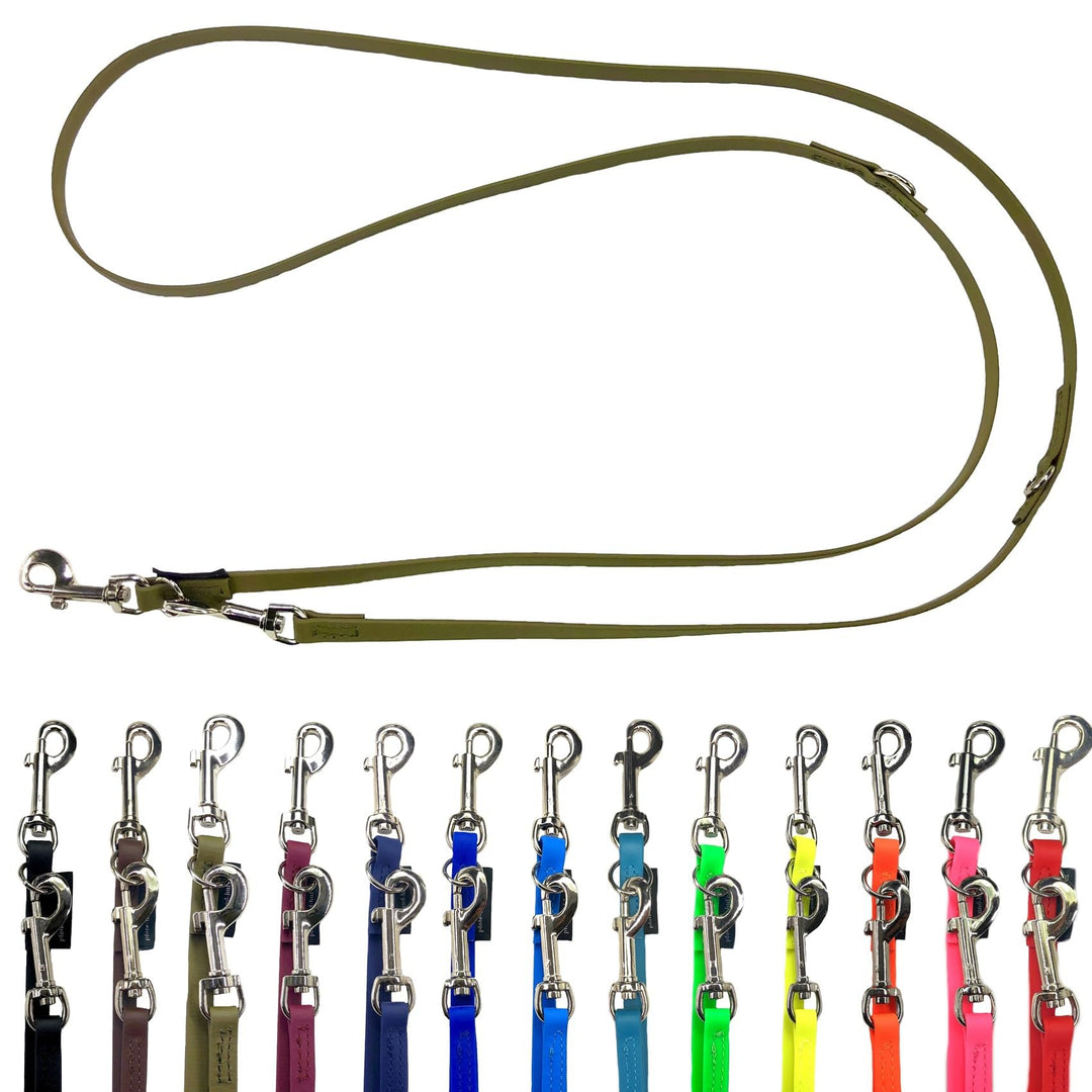 Biothane Hundeleine kleine Hunde/grosse Hunde verstellbar 2m / 2,40m / 2,80m / 3,50m / 5m SILBERNER