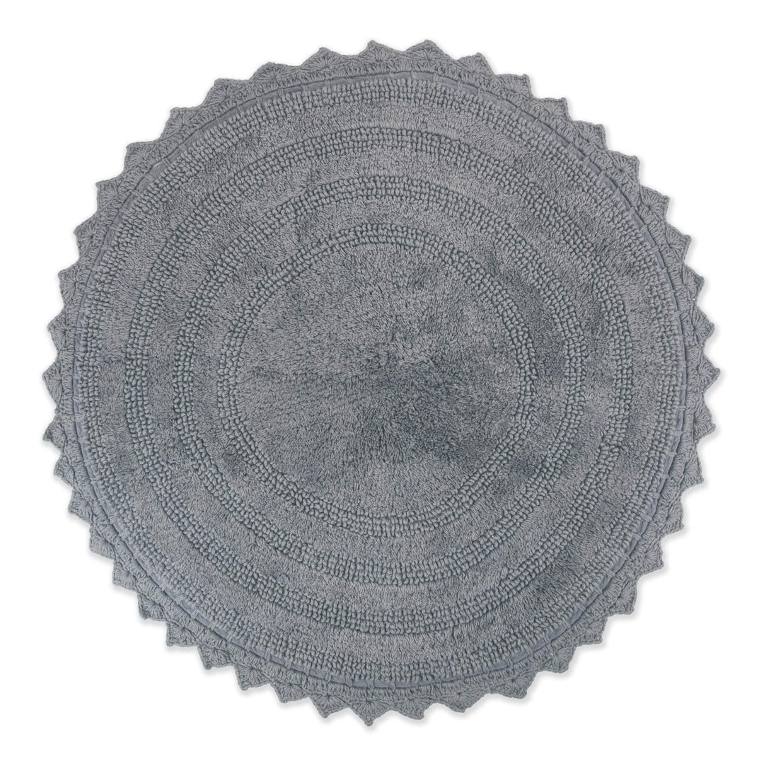 DII Crochet Collection Wende-Badematte, rund, 69,8 cm Durchmesser, Grau Round, 27.5" Diameter Grau,