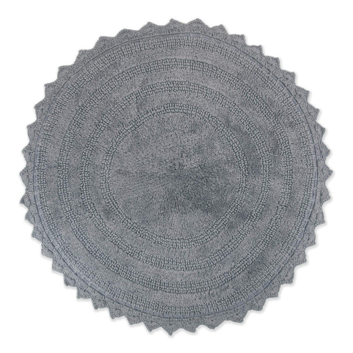 DII Crochet Collection Wende-Badematte, rund, 69,8 cm Durchmesser, Grau Round, 27.5" Diameter Grau,