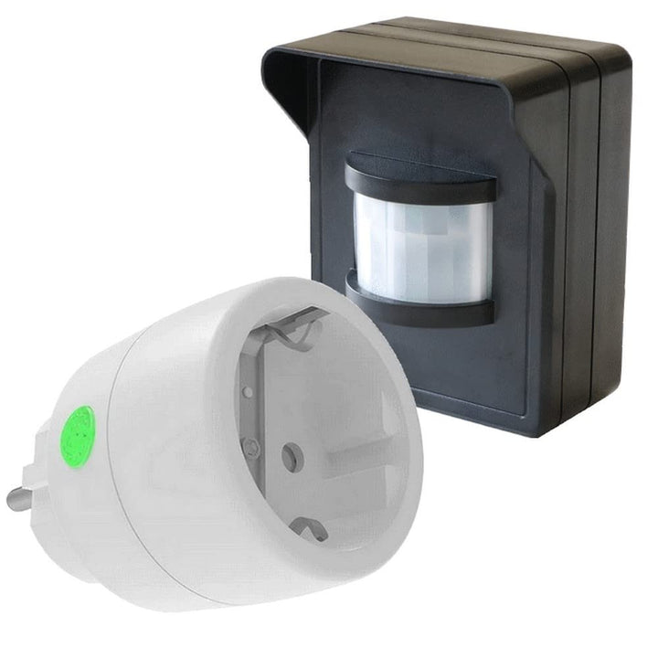 PD-540 DIW-FUNK Bewegungsmelder für innen und aussen mit Empfänger Funk Steckdose 2300W Zwischenstec