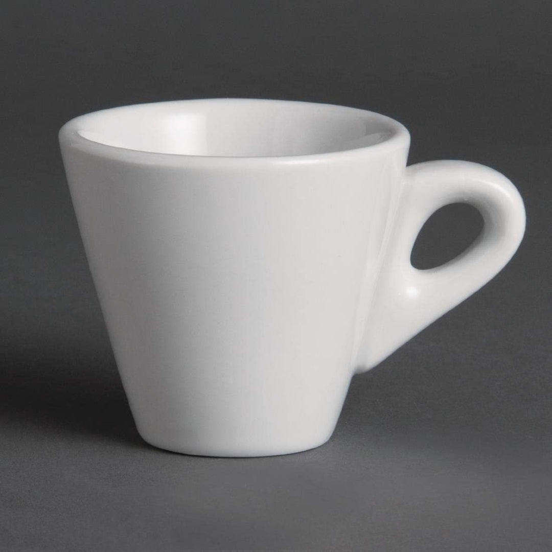Olympia Whiteware Espressotassen Set 60 ml (12 Stück), Weiss, Porzellan, passend für Untertasse Y112