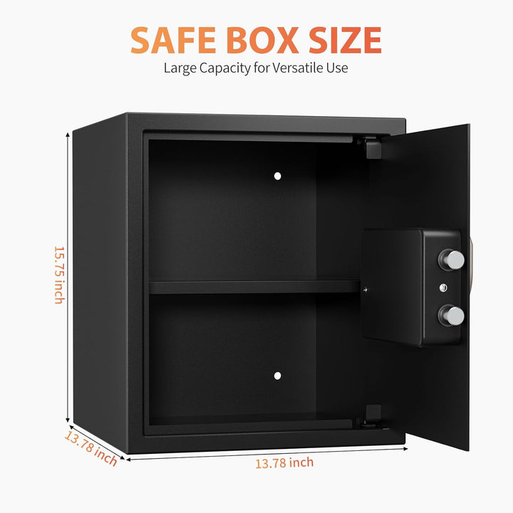 KABISAFE 43L Tresor Safe Möbeltresor für Zuhause, Elektronische Geldtresor mit Zahlenschloss,Gross T
