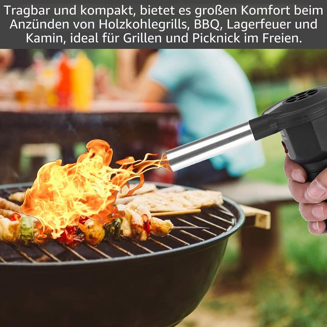 MAGT Grillgebläse, Tragbar BBQ Gebläse Batteriebetrieben Mini Grillventilator Air Blower für Outdoor
