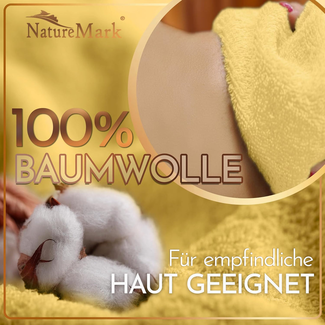 NatureMark 2er Pack Saunatuch 80 x 200 cm | Baumwolle luxuriöse Tücher | Wellnesstuch von extremer W