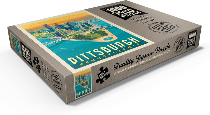Pittsburgh, PA: Ansicht aus der Vogelperspektive, Vintage Poster - Premium 1000 Teile Puzzle - MyPuz