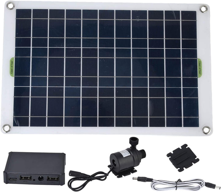 Solarbetriebene Wasserpumpe, Solar-Springbrunnenpumpen-Kit 50-W-Panel 800 L/h 12 V Geräuscharmes Bür