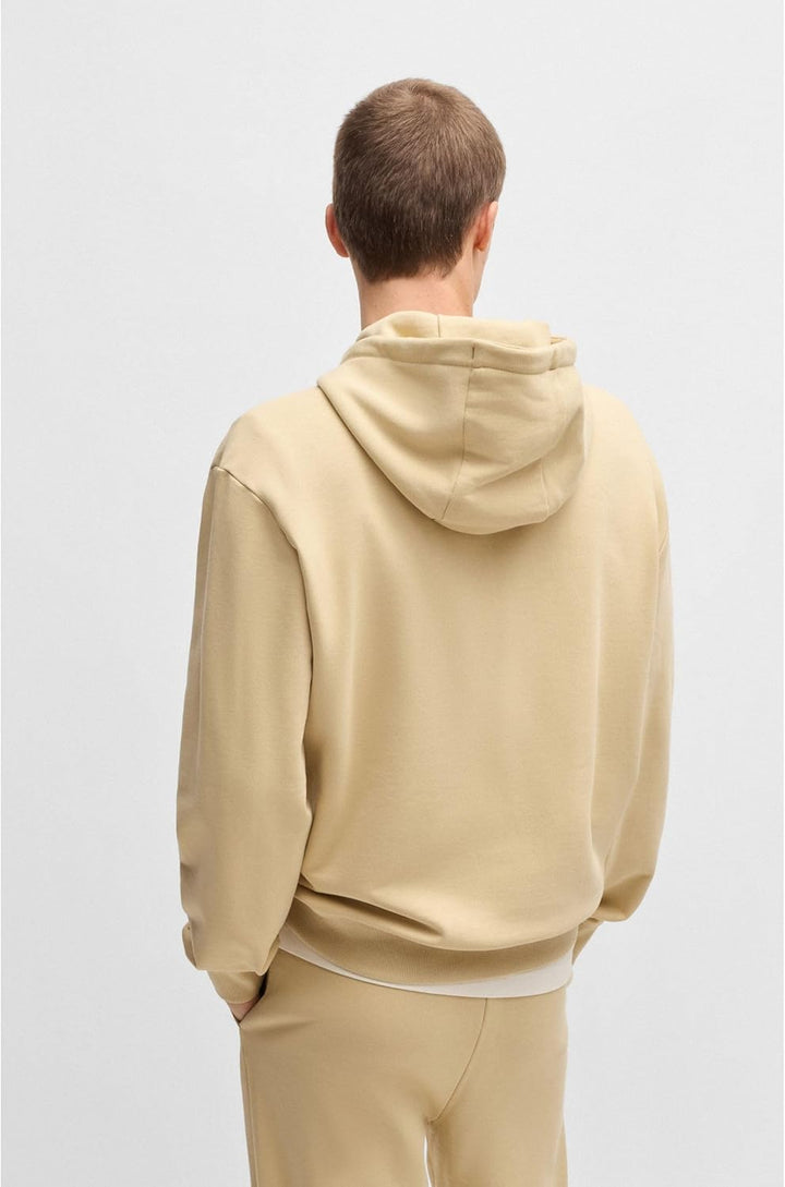HUGO Herren Dapo Relaxed-Fit Hoodie aus Baumwoll-Terry mit Logo-Print, Beige285