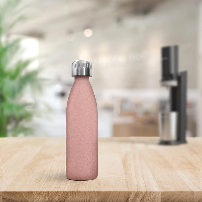 LICHTENWERK® Premium Edelstahl Flasche 0,6L [EINFACH MITNEHMEN] kompatibel mit SodaStream Crystal -