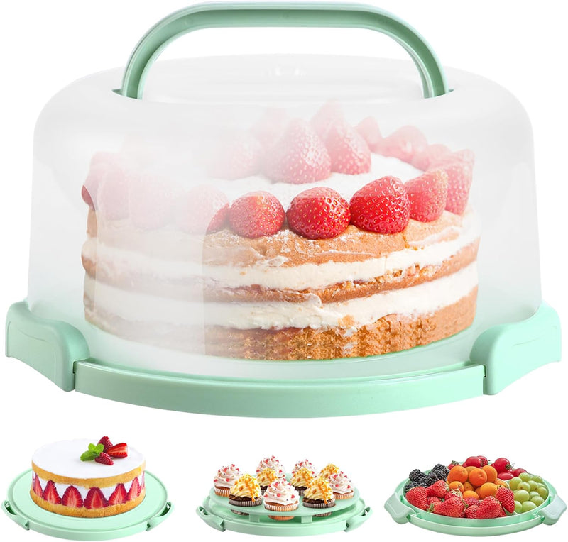 Ohuhu Kuchen Transportbox, Torten Transportbox mit Deckeln und Tragegriff, Tragbarer Tortentransport