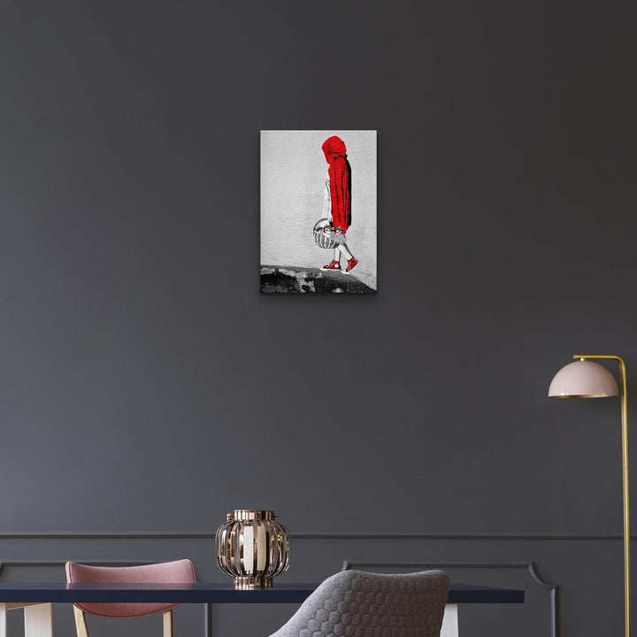 Giallobus - Gemälde - Banksy - - Standardleinwand - 35x50-18 - Rotkäppchen - Bereit zum Aufhängen -