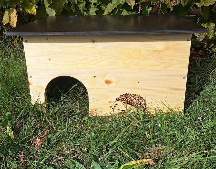 Igelhaus Igelhotel Igelhütte Futterhaus für Igel Igelfutterhaus Natur 2X wetterfest imprägniert ohne