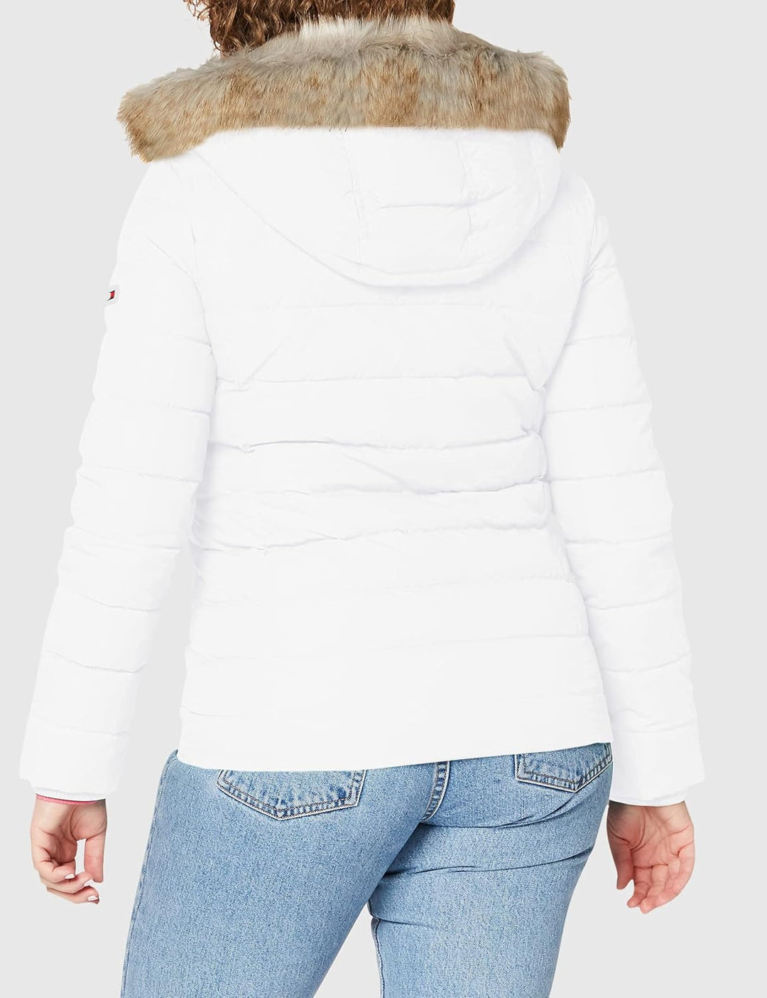 Tommy Jeans Damen Daunenjacke Basic Winter Weiss L, Weiß L