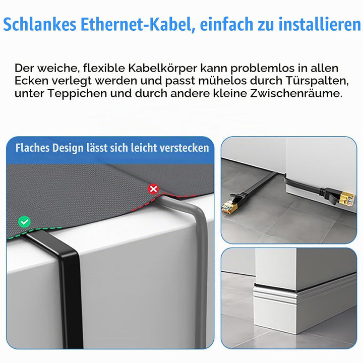 Soibke Cat 7 25m LAN Kabel, Flach Netzwerkkabel 25m CAT 7 Patchkabel, Gigabit Hochgeschwindigkeits S