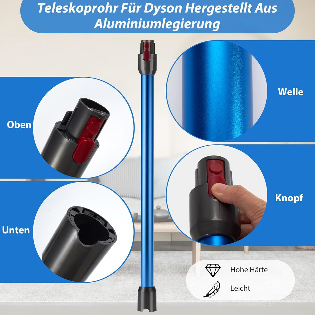 Dyson Verlängerungsrohr mit 2-in-1 Sauber Bürsten, Teleskoprohr mit 2 Stück Filtern für V7, V8, V10,