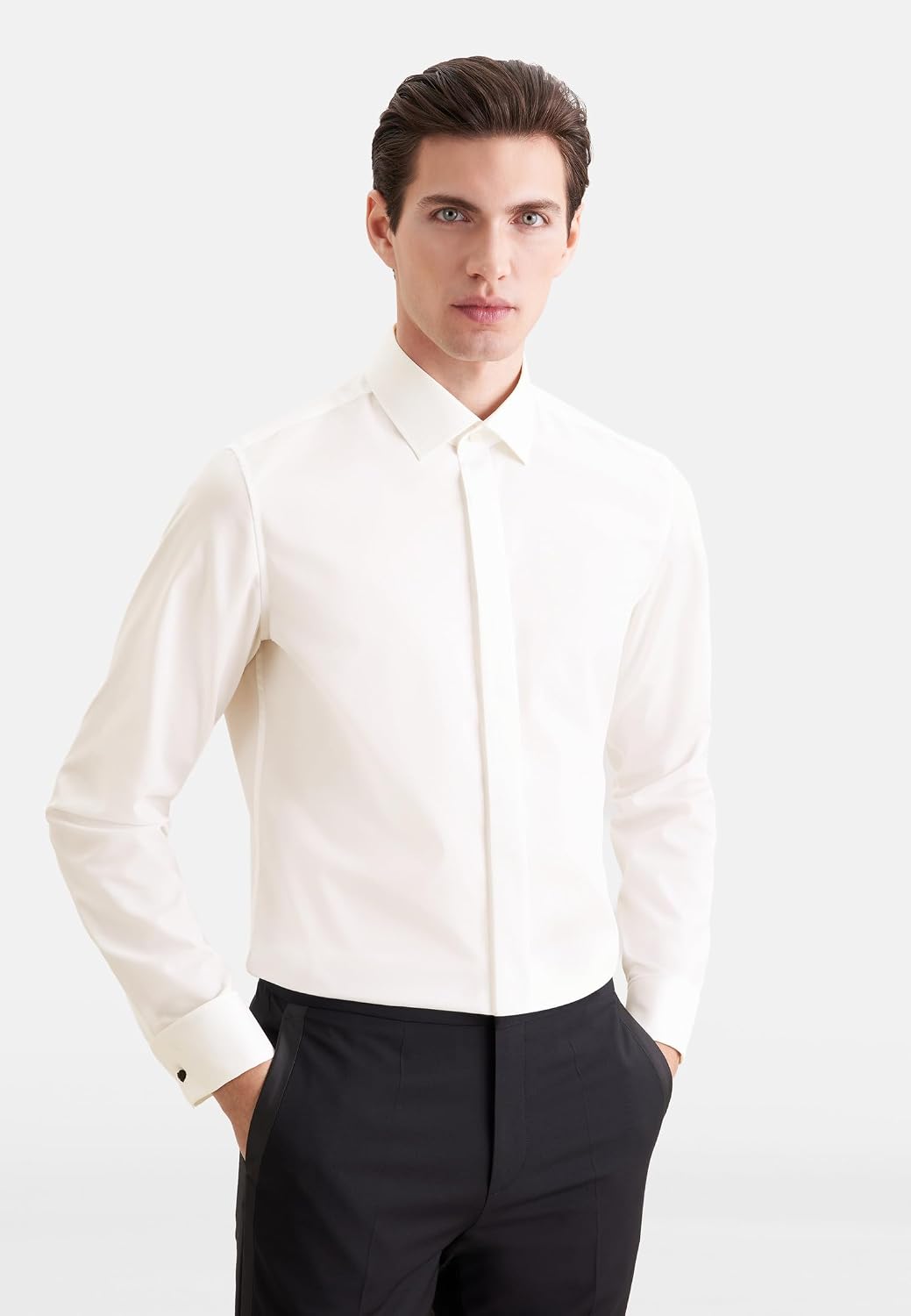 Seidensticker Herren Men Shaped Gala Businesshemd 37 Ecru(245270), 37 Ecru(245270)