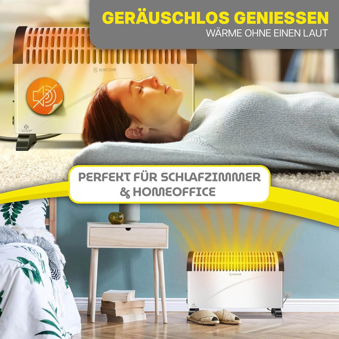 KESSER Konvektor 2000 Watt Heizgerät, 24h Timer | stufenlose Thermosteuerung | Turbo Heizung | 3 Stu