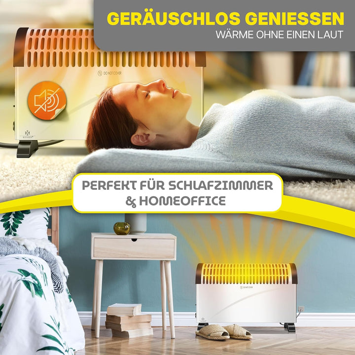 KESSER Konvektor 2000 Watt Heizgerät, 24h Timer | stufenlose Thermosteuerung | Turbo Heizung | 3 Stu