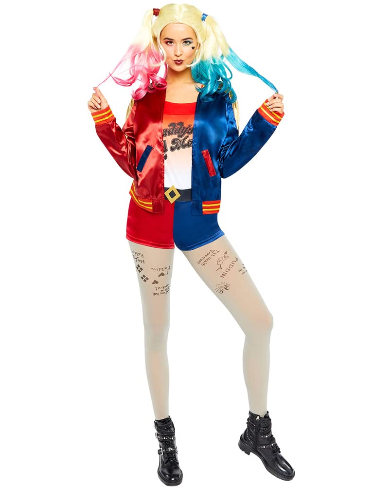 (PKT) (9906157) Ladies Suicide Squad Warner Bros Harley Quinn Fancy Dress Costume (Large), L