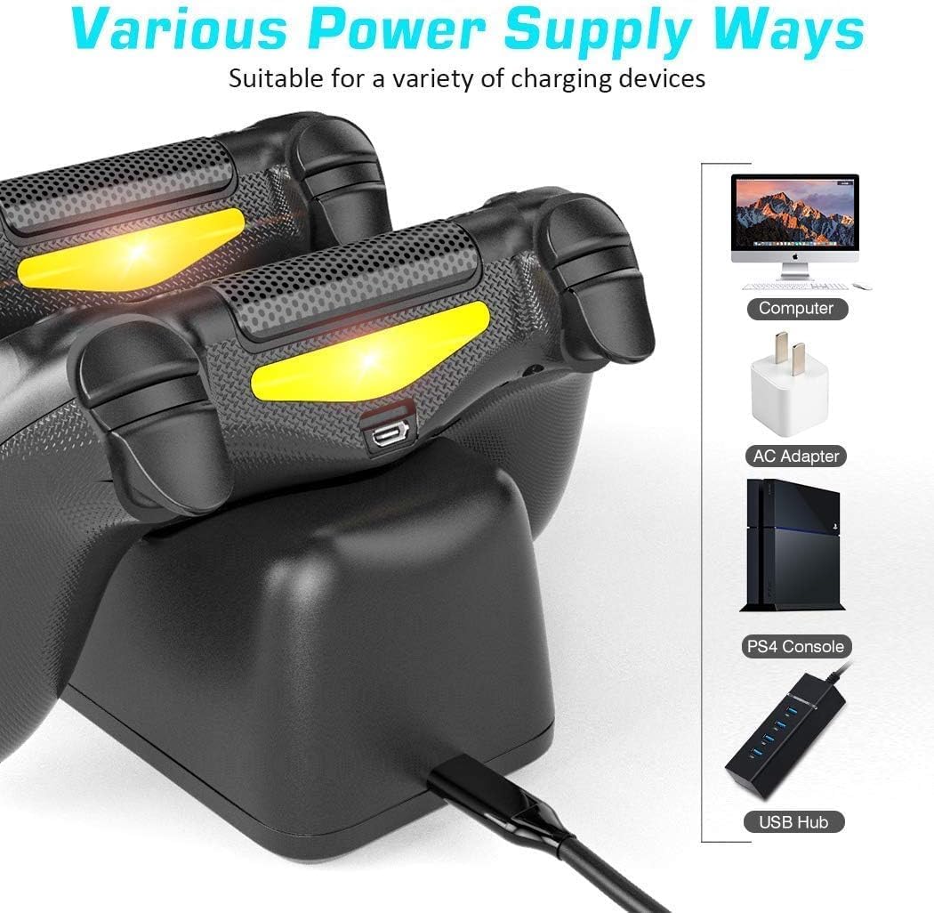 PS4 Controller Ladestation, Playstation 4 Controller Ladestation mit 1,8 Stunden Ladechip, PS4 Charg