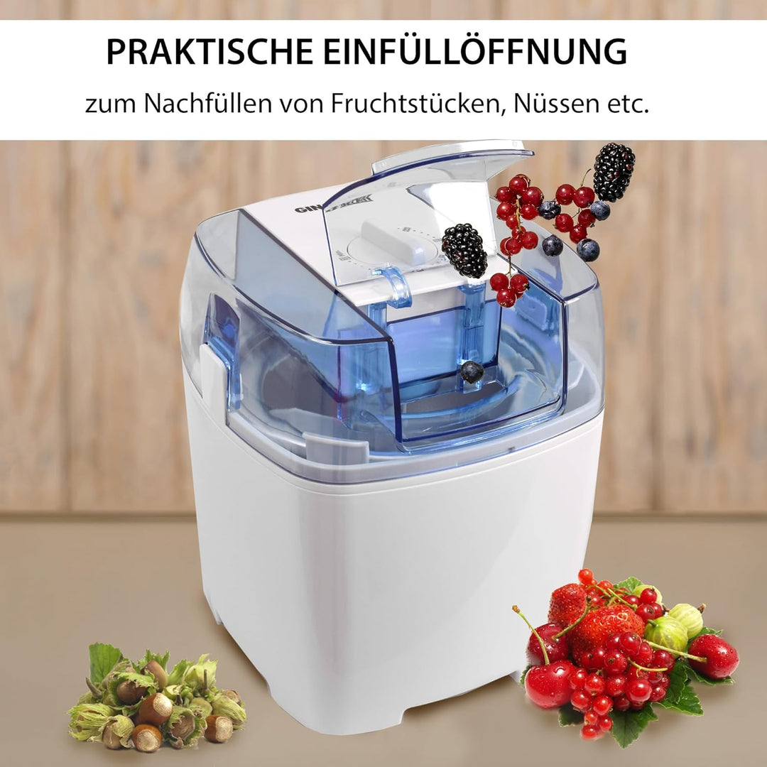 Syntrox Germany Eismaschine Drions 3 in 1 mit Timer, Frozen Joghurt Maker, Hausgemachte Eiscreme, Kü