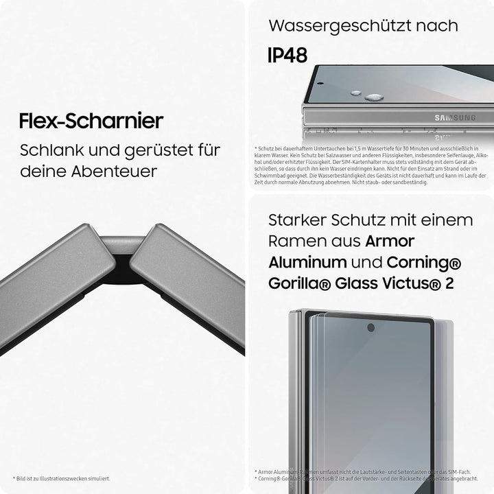 Samsung Galaxy Z Fold6 AI-Smartphone, Simlockfreies Handy ohne Vertrag, 256 GB Speicher, Lange Akkul