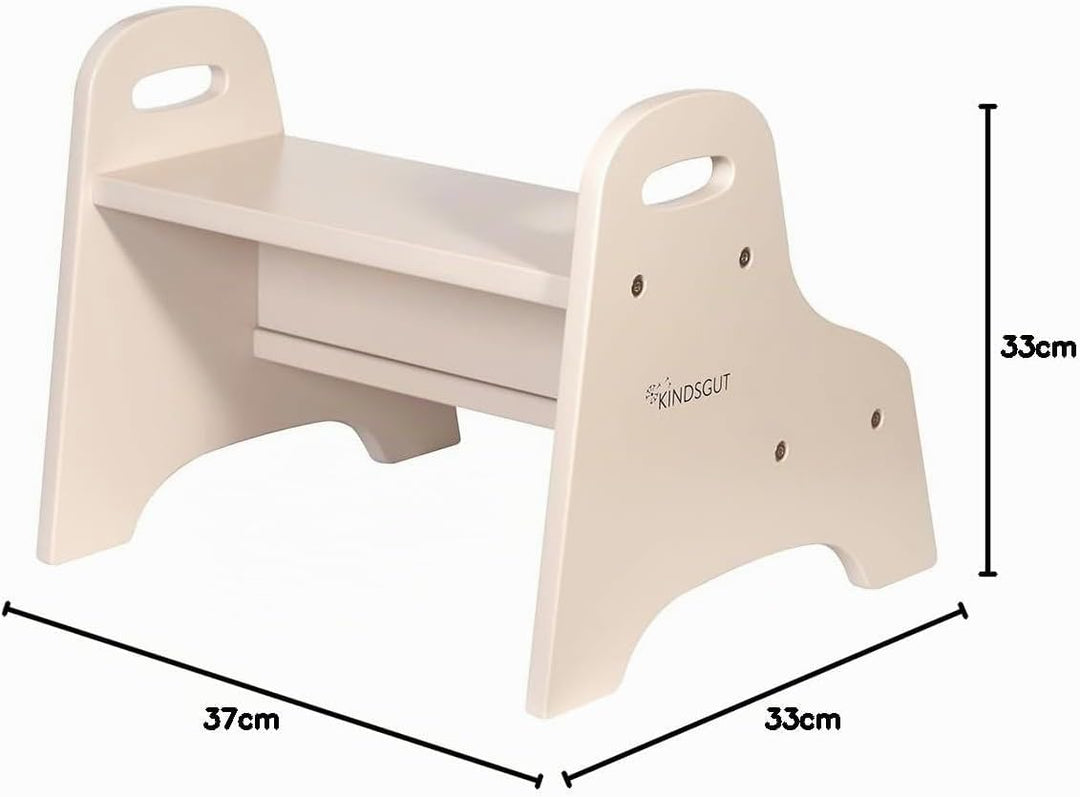 Kindsgut Holztritt, Tritt-Hocker mit 2 Stufen ideal für Kinder, dezente Farben und hochwertige Quali