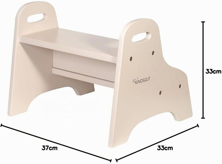 Kindsgut Holztritt, Tritt-Hocker mit 2 Stufen ideal für Kinder, dezente Farben und hochwertige Quali