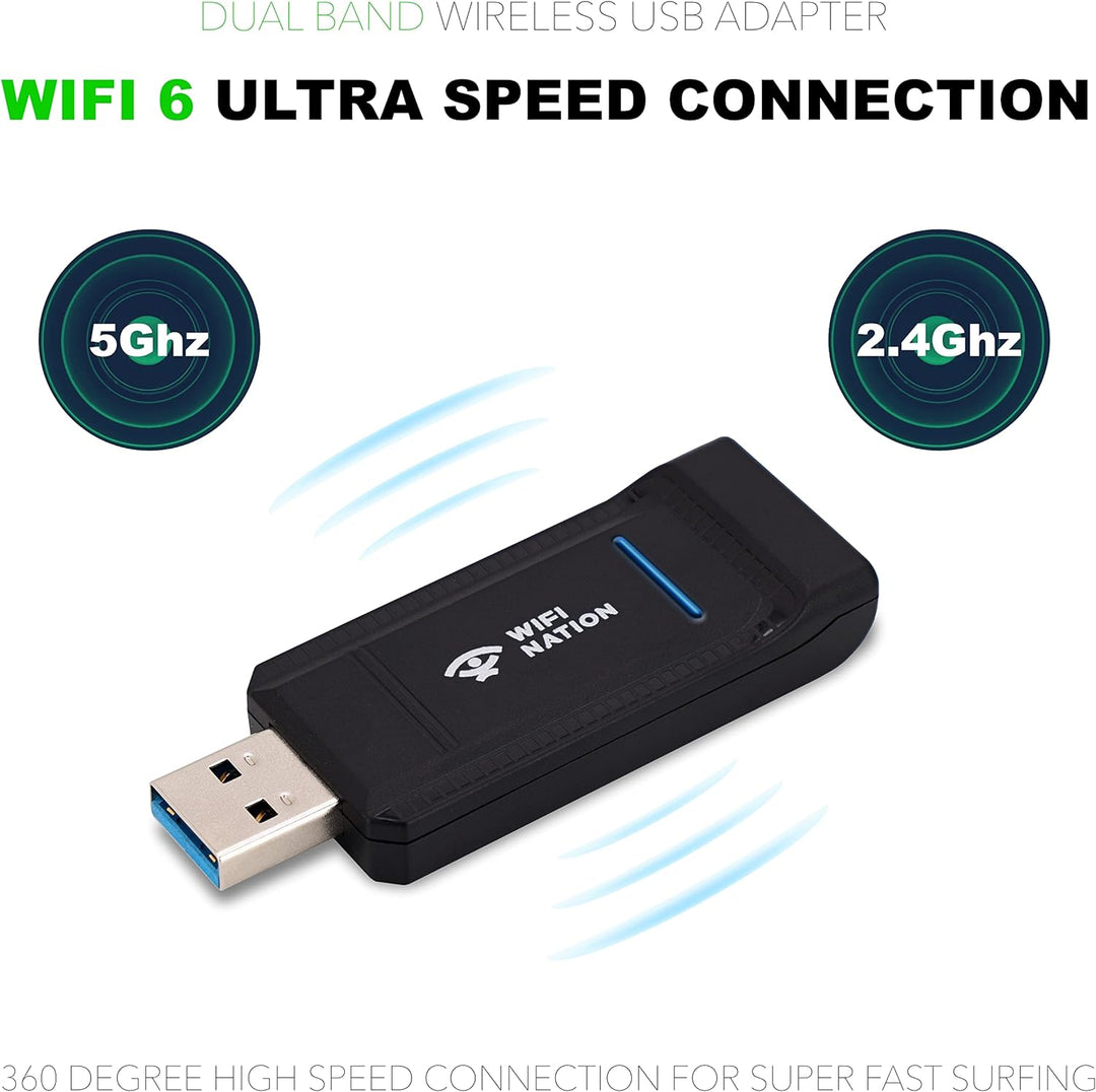 WiFi Nation WiFi 6 AX1800 2T2R, USB 3.0 Chipsatz: RTL8832AU, WiFi Dongle Adapter | 802.11ax Gigabit