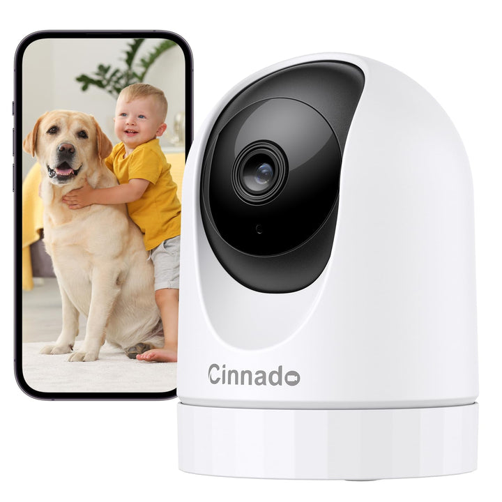 Cinnado Überwachungskamera Innen - 2K 3MP Babyphone mit Kamera, 360 Grad WLAN Indoor Hundekamera mit