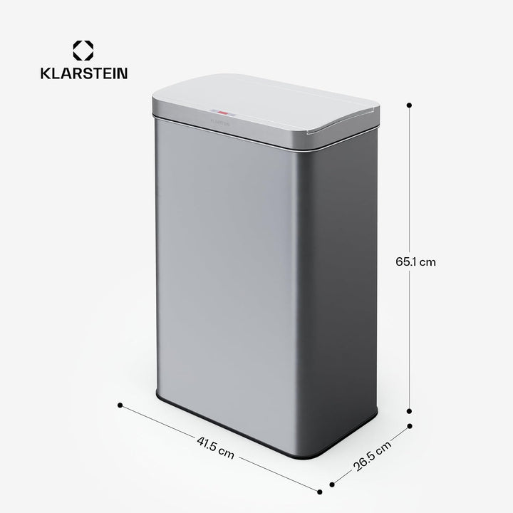 Klarstein 60 L Edelstahl-Sensormülleimer mit Softclose-Deckel, LED-Bedienfeld, berührungslos - zweif