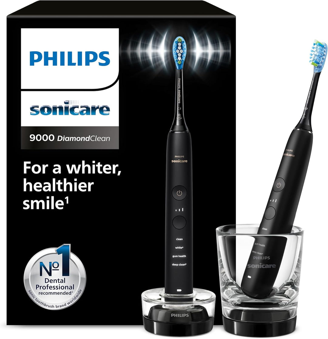 Philips Sonicare DiamondClean 9000 elektrische Zahnbürste, Schallzahnbürste mit App, Andruckkontroll