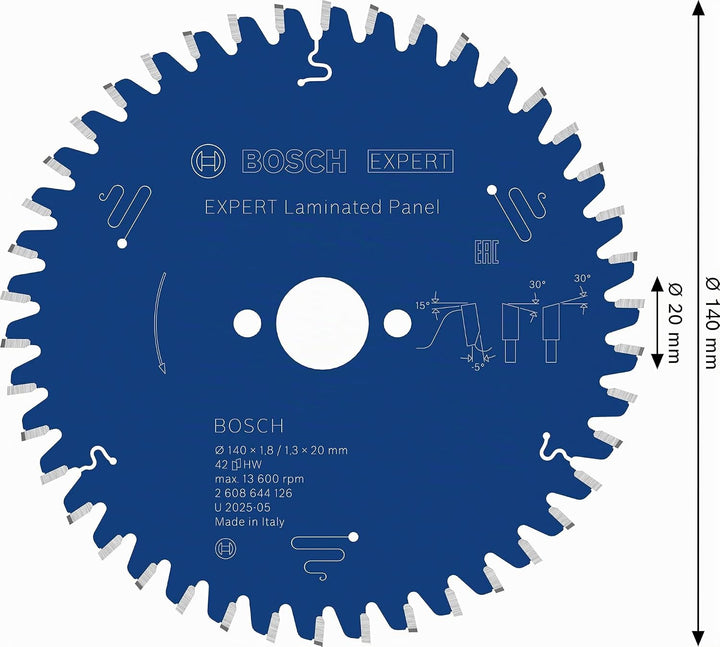 Bosch Professional 1x Kreissägeblatt Expert for Laminated Panel (Laminat, Sägeblatt Ø 140 x 20 x 1,8