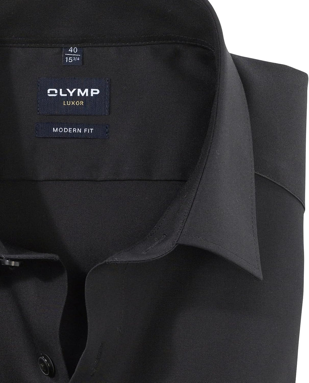 OLYMP Herren Businesshemd Luxor, Männer Oberhemd,Extra Langer Arm,Uni,modern fit 37 Schwarz, 37 Schw