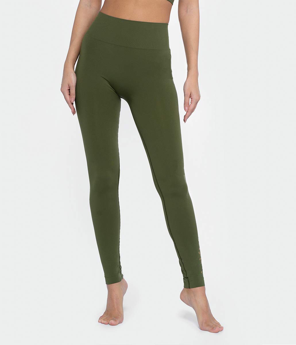 Damen Jogger Leggings Varnish Leo - Green Bush M-L Grün, M-L Grün