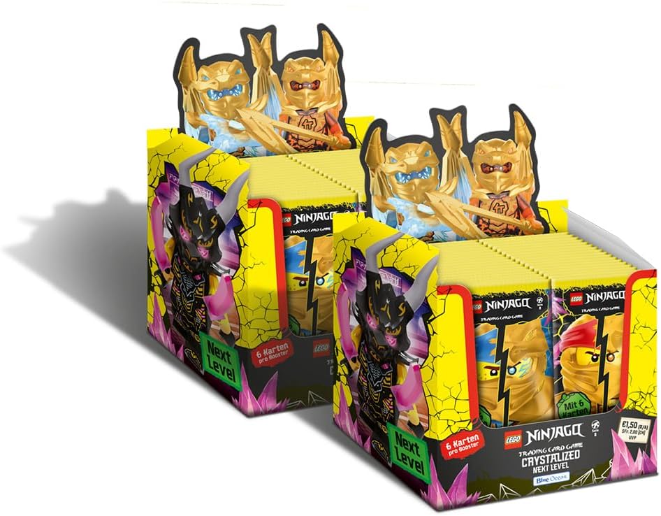 Bundle mit LEGO Ninjago Serie 8 Next Level Trading Cards - 2 Display (100 Booster) + Exklusive Colle