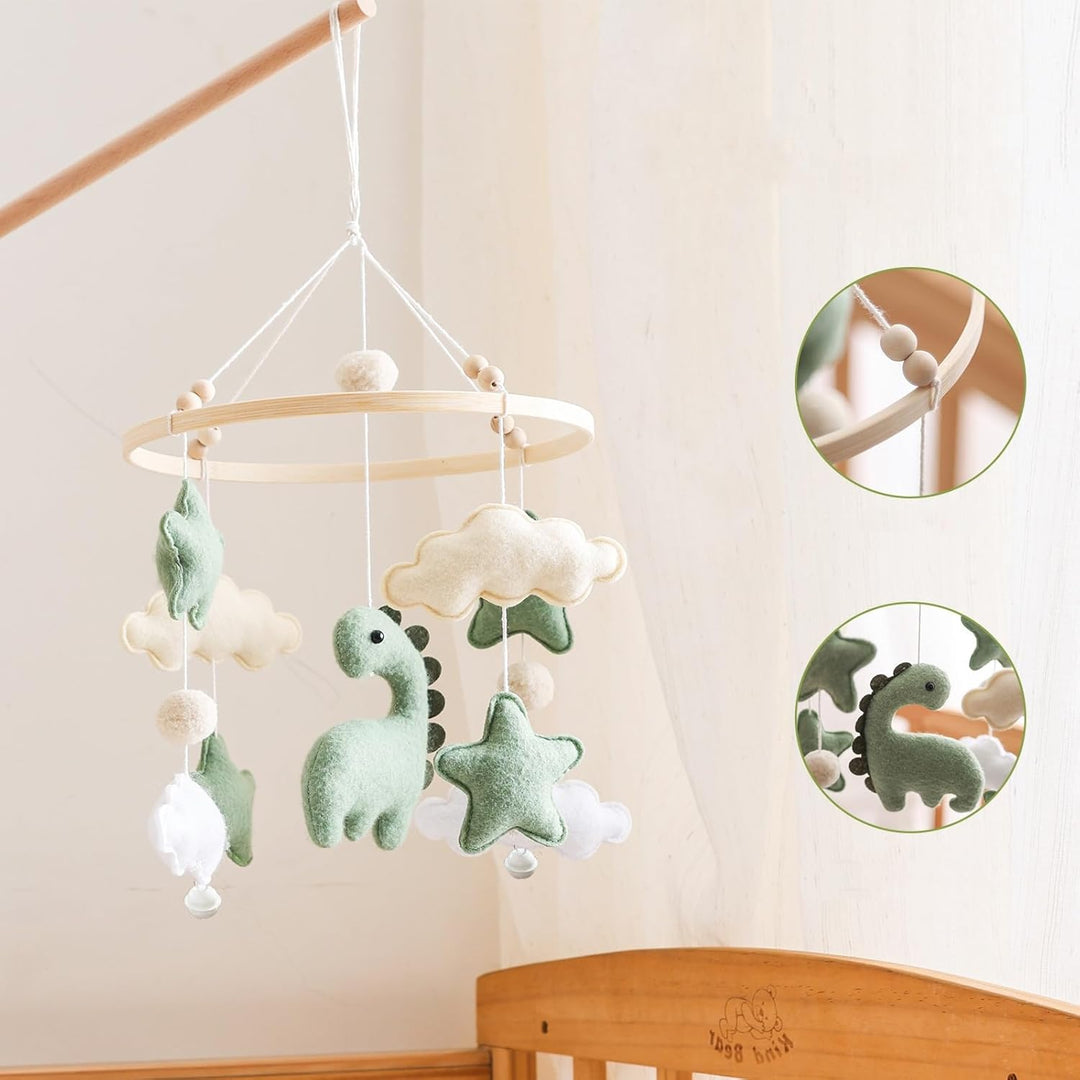 Baby Windspiele, Mobile Baby Windspiele Dinosaurier mit Wolken, Holz Hängende Baby Windspiel, Kinder