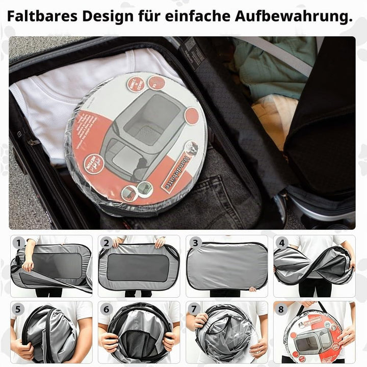 Hundetransportbox Faltbar, 92x52x52cm Pop-Up-Transportbox Hund Katze, Tragbarer Hundebox, Oxford Sto