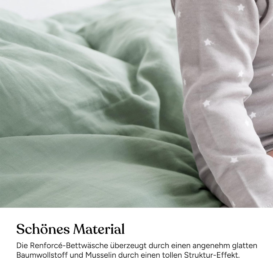 Ehrenkind® Bettwäsche-Set Renforcé | 100% Bio-Baumwolle | Standard 100 by Oeko-TEX | 100x135cm + 40x