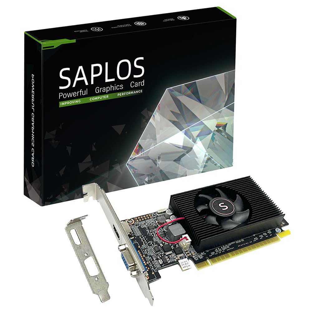 SAPLOS Geforce GT 610 Grafikkarte, 2GB DDR3 64-bit, VGA HDMI, Low Profile grafikkarte, PCI Express x