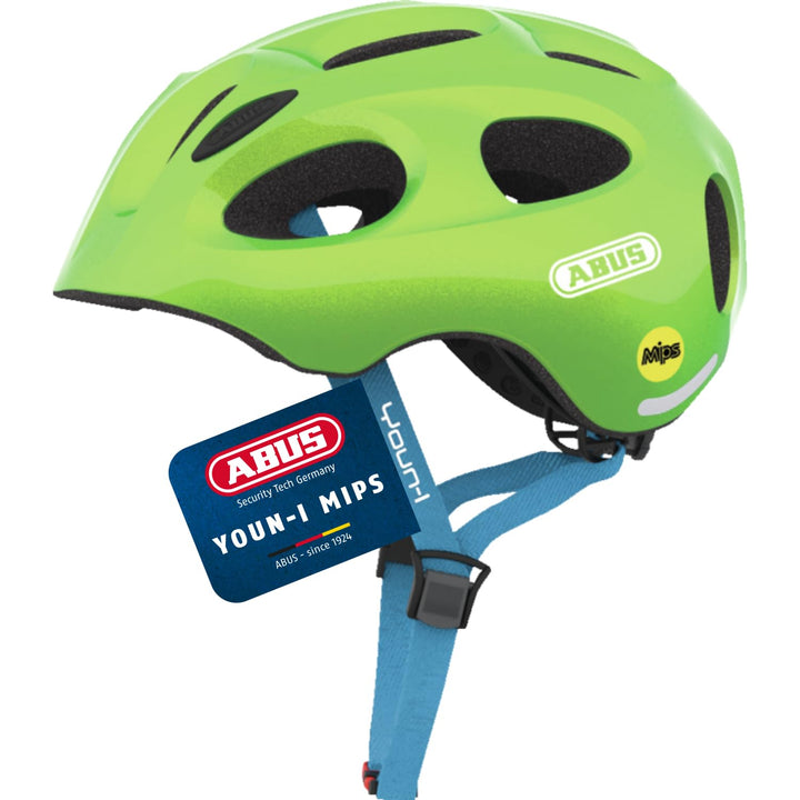 ABUS Kinderhelm Youn-I MIPS - Fahrradhelm mit Licht, Reflektoren und Aufprallschutz (MIPS) - für Mäd