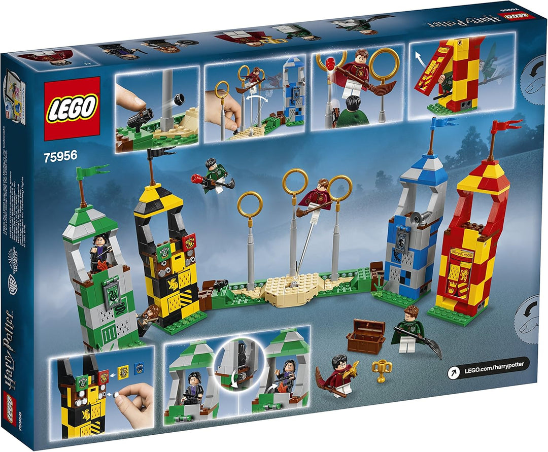 LEGO 75956 Harry Potter Quidditch Turnier Bauset, Gryffindor, Slytherin, Ravenclaw und Hufflepuff Tü