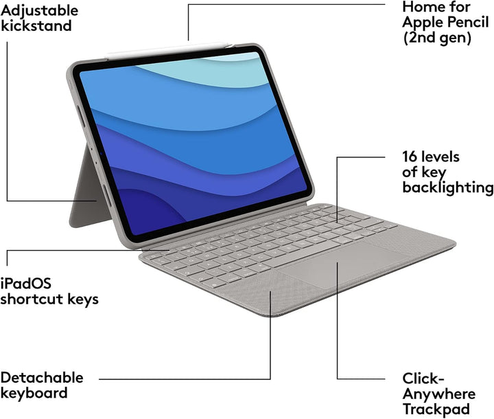 Etui na tablet Logitech Logitech Etui Combo Touch iPad Pro 11 1.2.3 gen. Sand UK Combo Touch Tablet-