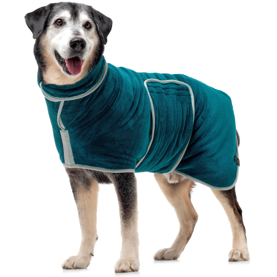 Lucky Paws® Hundebademantel – doppellagiger, Ultra-absorbierender &amp; luxuriös weicher Bademantel Hund