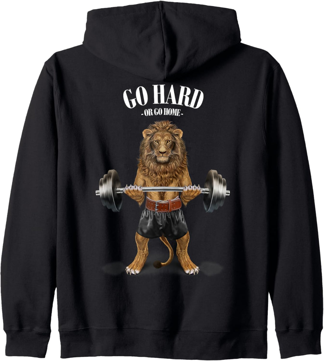 Löwe, der Gewichte im Fitnessstudio hebt Kapuzenjacke